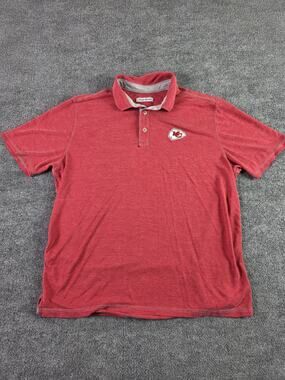 Tommy Bahama Kansas City Chiefs Polo Shirt Mens XL Red Short Sleeve KC Mahomes